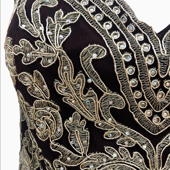 Gold Dark Burgundy TLC Say Yes To Prom Dress Ball Gown Size 13 NWT - Picture 12 of 16